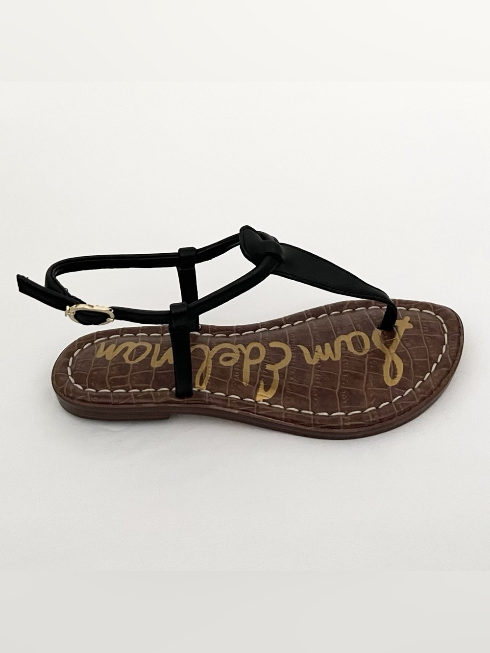 NEW Sam Edelman Girl's Gigi Leather Sandals Size 12 (Little Kids) Black Classic